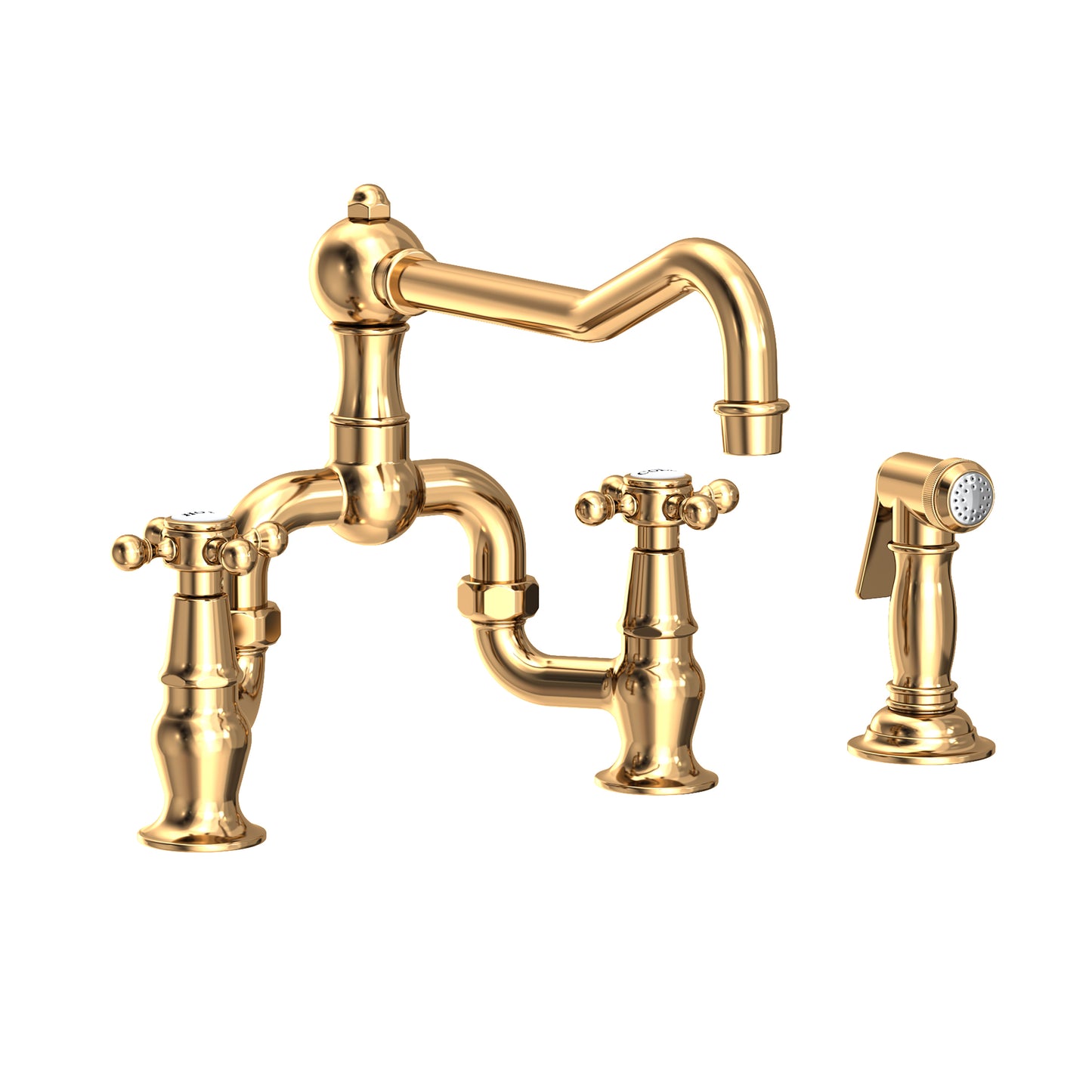 Newport Brass 9452-1 Chesterfield Kitchen Bridge Faucet With Side Spray
