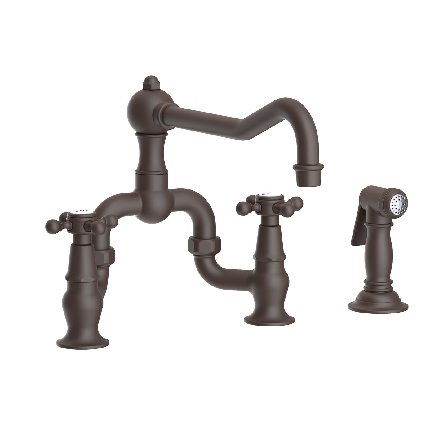 Newport Brass 9452-1 Chesterfield Kitchen Bridge Faucet With Side Spray