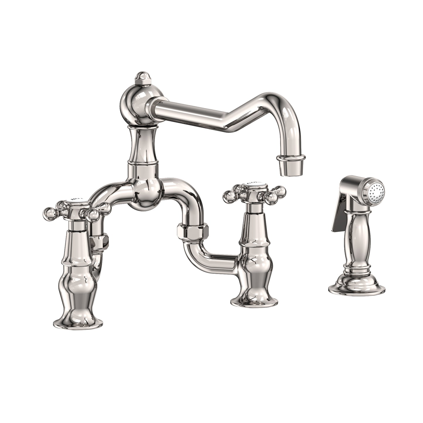 Newport Brass 9452-1 Chesterfield Kitchen Bridge Faucet With Side Spray