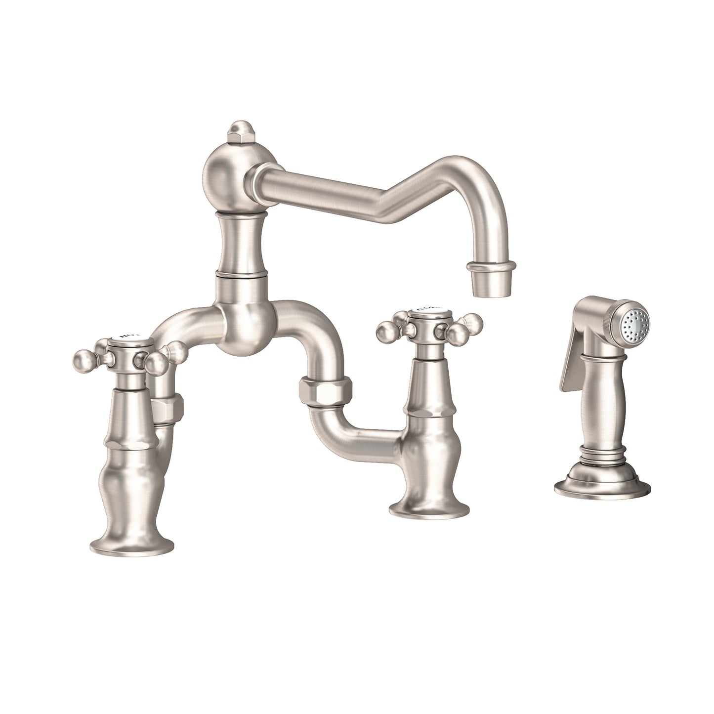 Newport Brass 9452-1 Chesterfield Kitchen Bridge Faucet With Side Spray