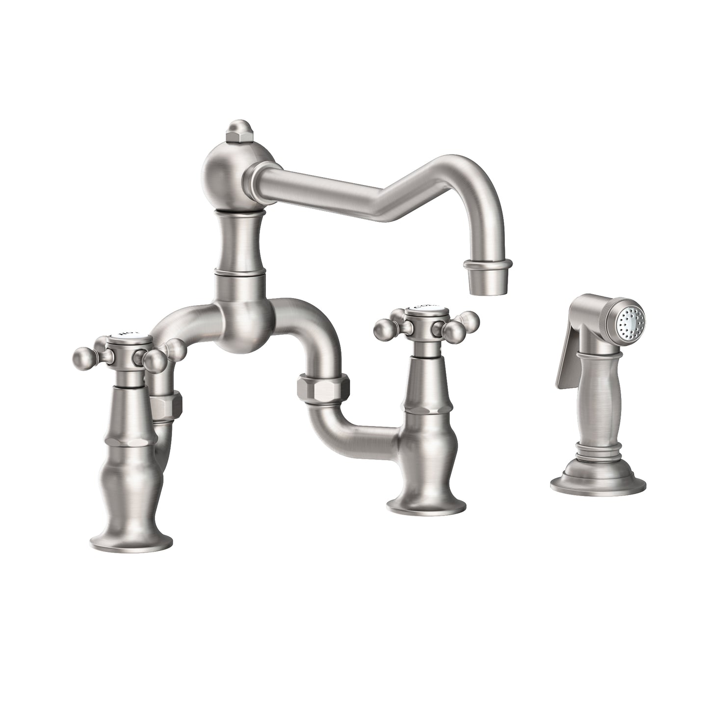 Newport Brass 9452-1 Chesterfield Kitchen Bridge Faucet With Side Spray