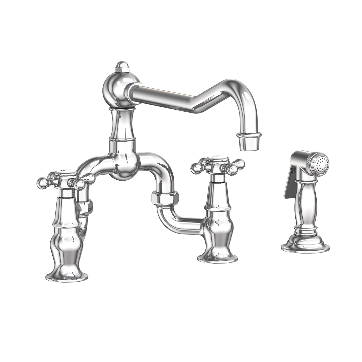 Newport Brass 9452-1 Chesterfield Kitchen Bridge Faucet With Side Spray