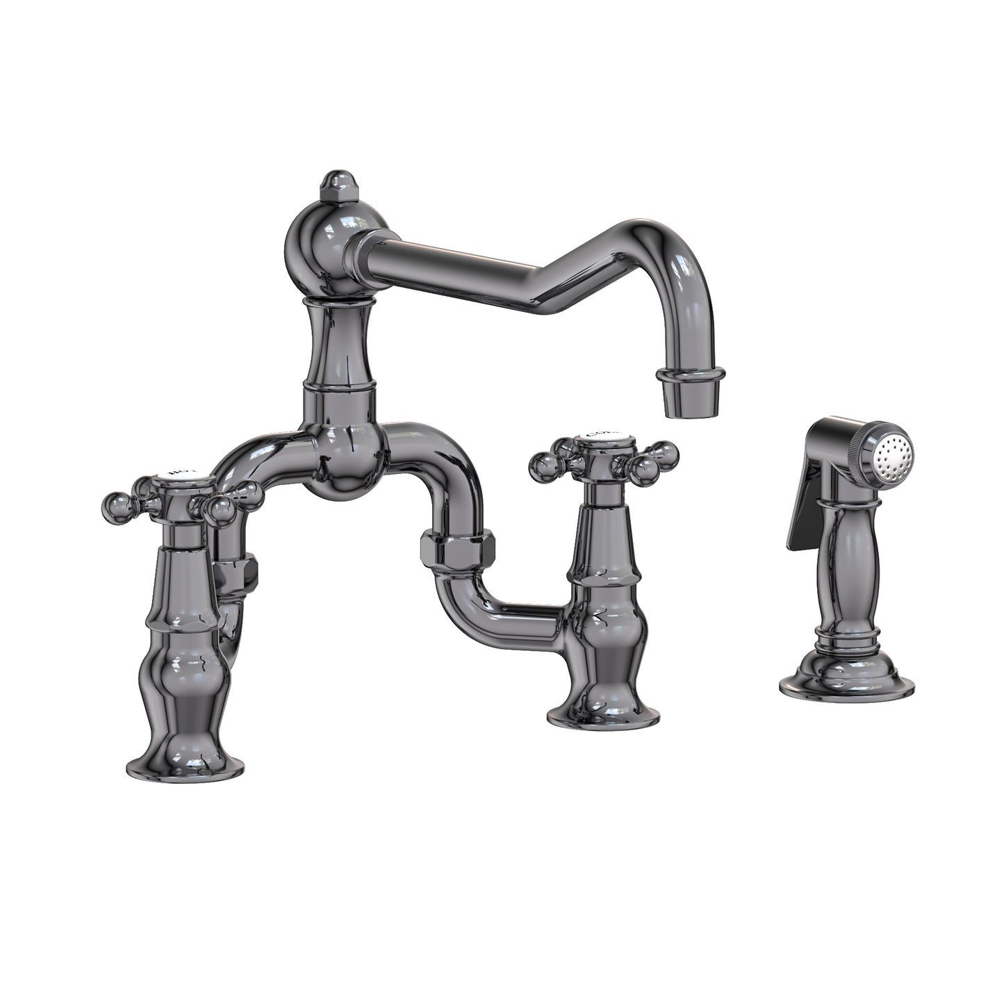 Newport Brass 9452-1 Chesterfield Kitchen Bridge Faucet With Side Spray