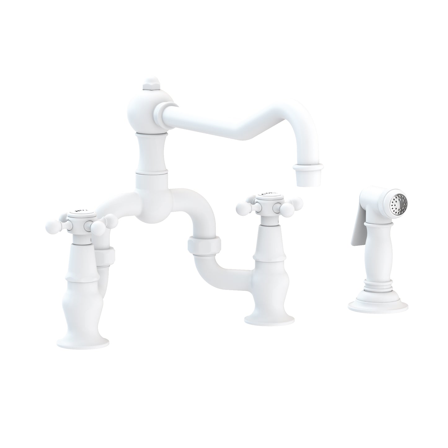 Newport Brass 9452-1 Chesterfield Kitchen Bridge Faucet With Side Spray