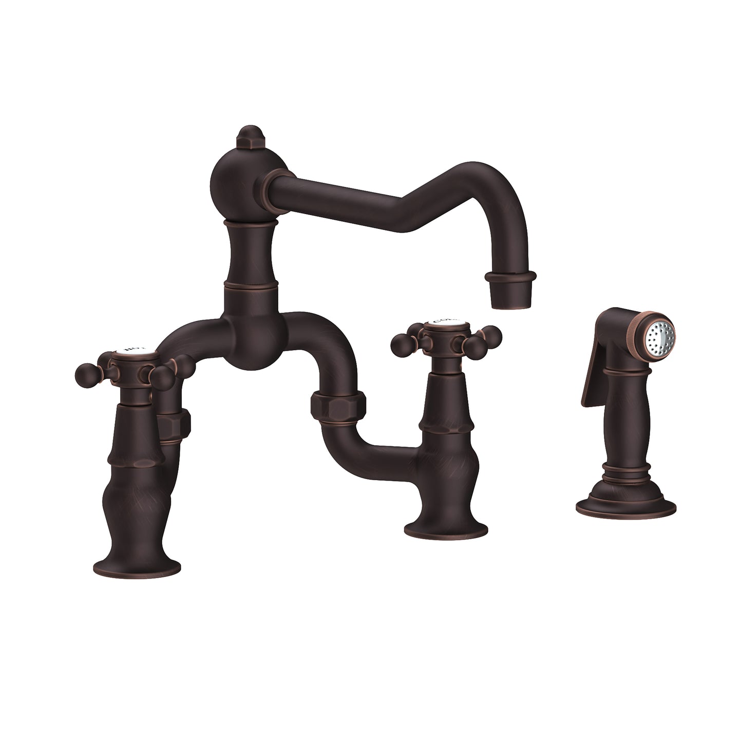 Newport Brass 9452-1 Chesterfield Kitchen Bridge Faucet With Side Spray