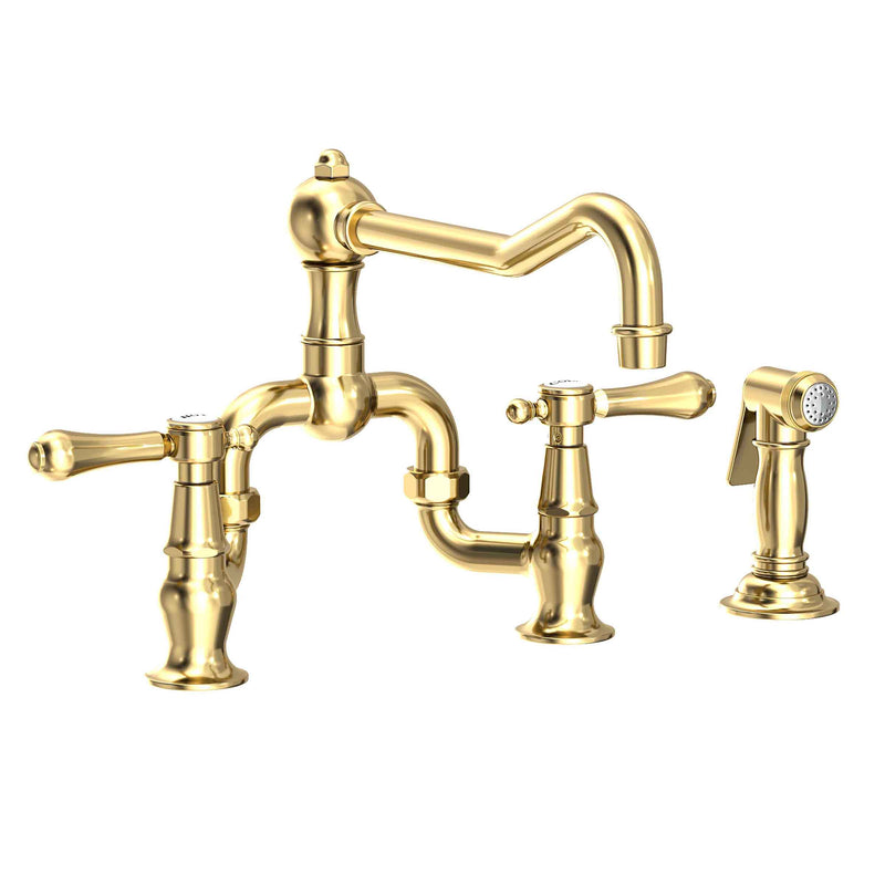 Newport Brass 9453-1 Chesterfield Kitchen Bridge Faucet with Side Spray