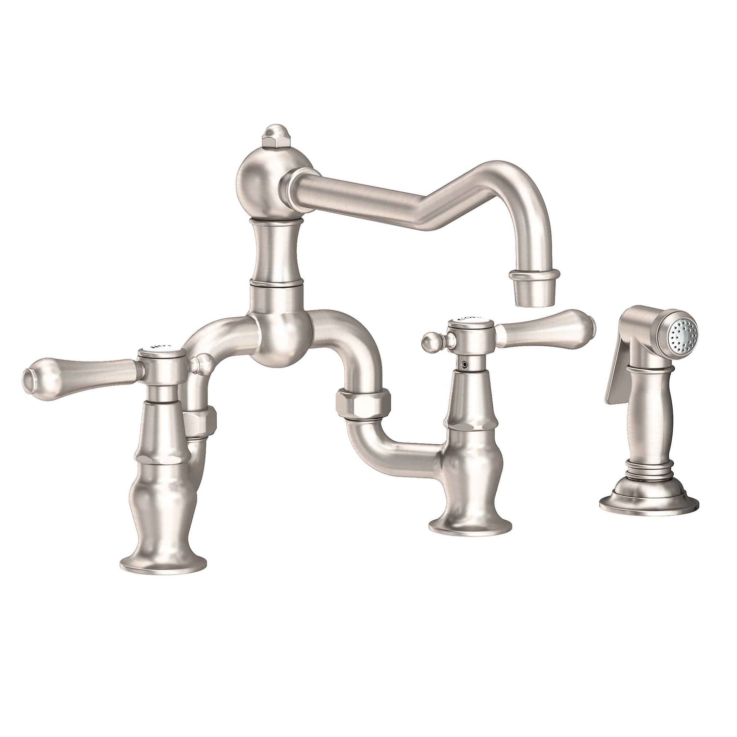 Newport Brass 9453-1 Chesterfield Kitchen Bridge Faucet with Side Spray
