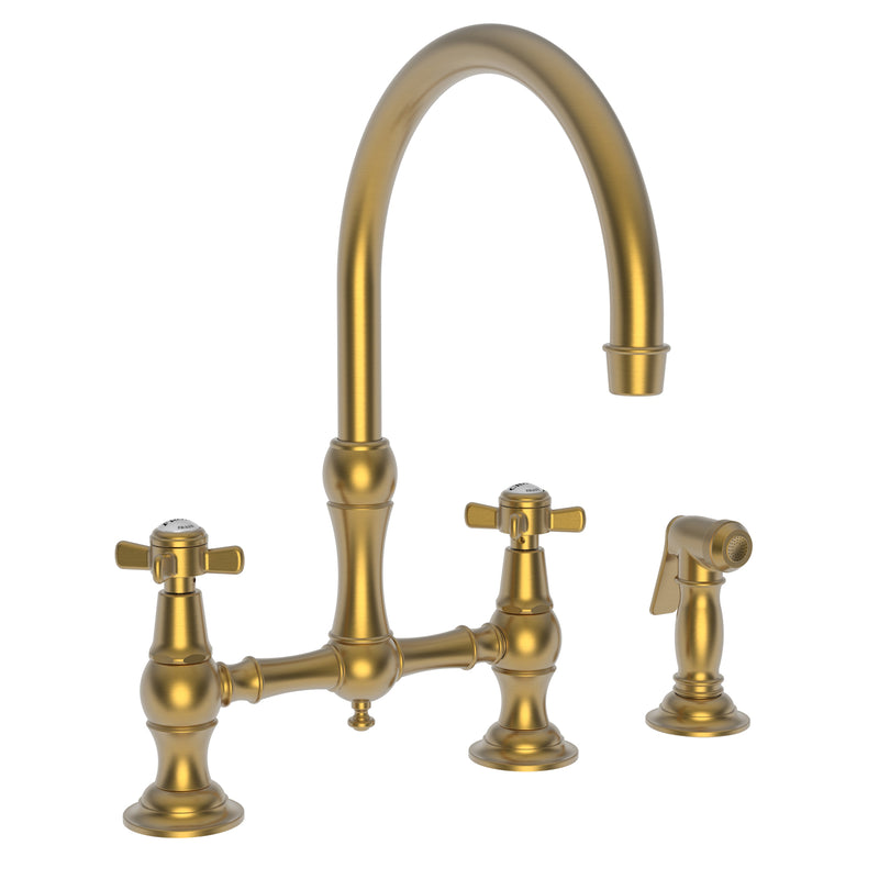 Newport Brass 9456 Fairfield Kitchen Bridge Faucet with Side Spray