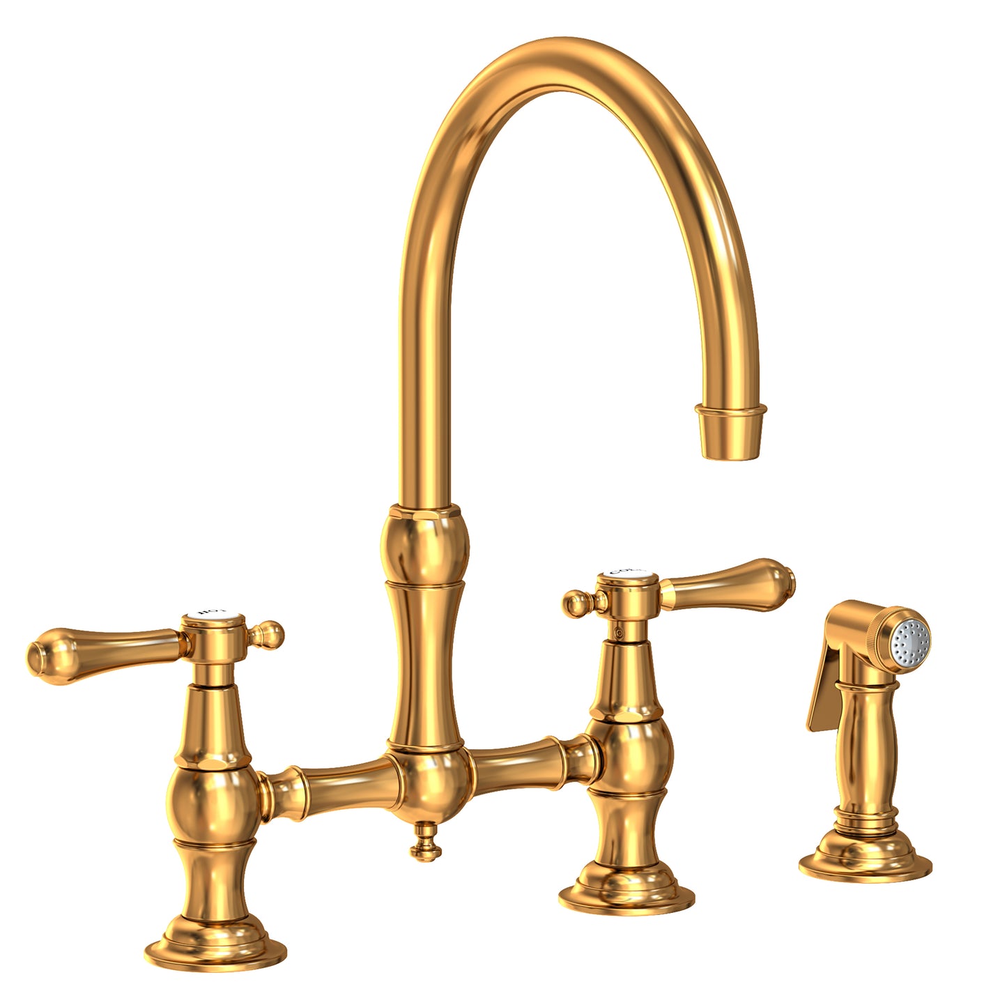 Newport Brass 9458 Chesterfield Kitchen Bridge Faucet With Side Spray