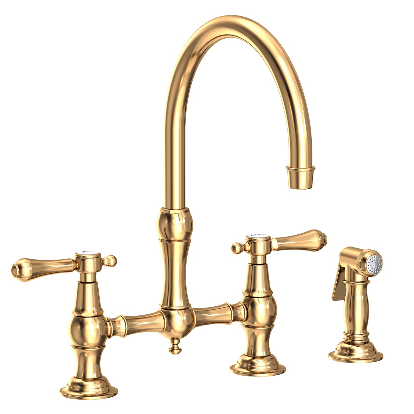 Newport Brass 9458 Chesterfield Kitchen Bridge Faucet With Side Spray