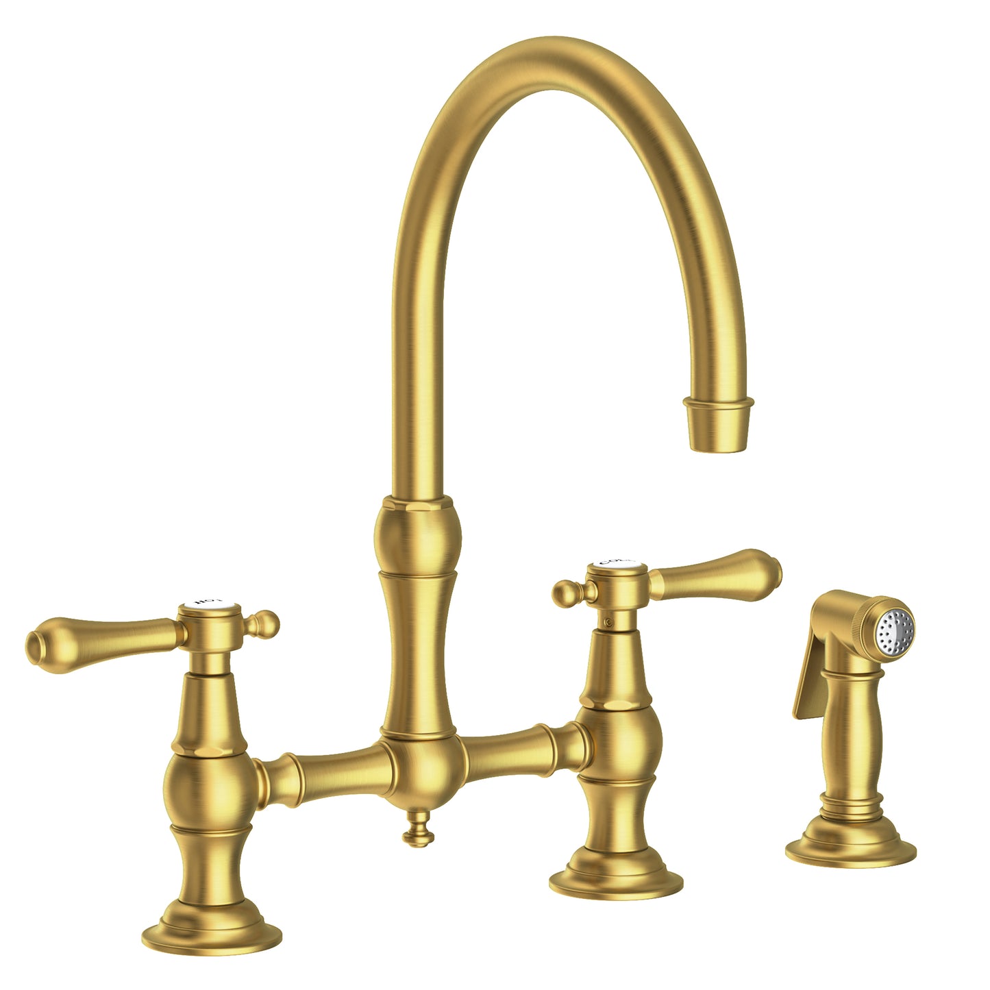 Newport Brass 9458 Chesterfield Kitchen Bridge Faucet With Side Spray