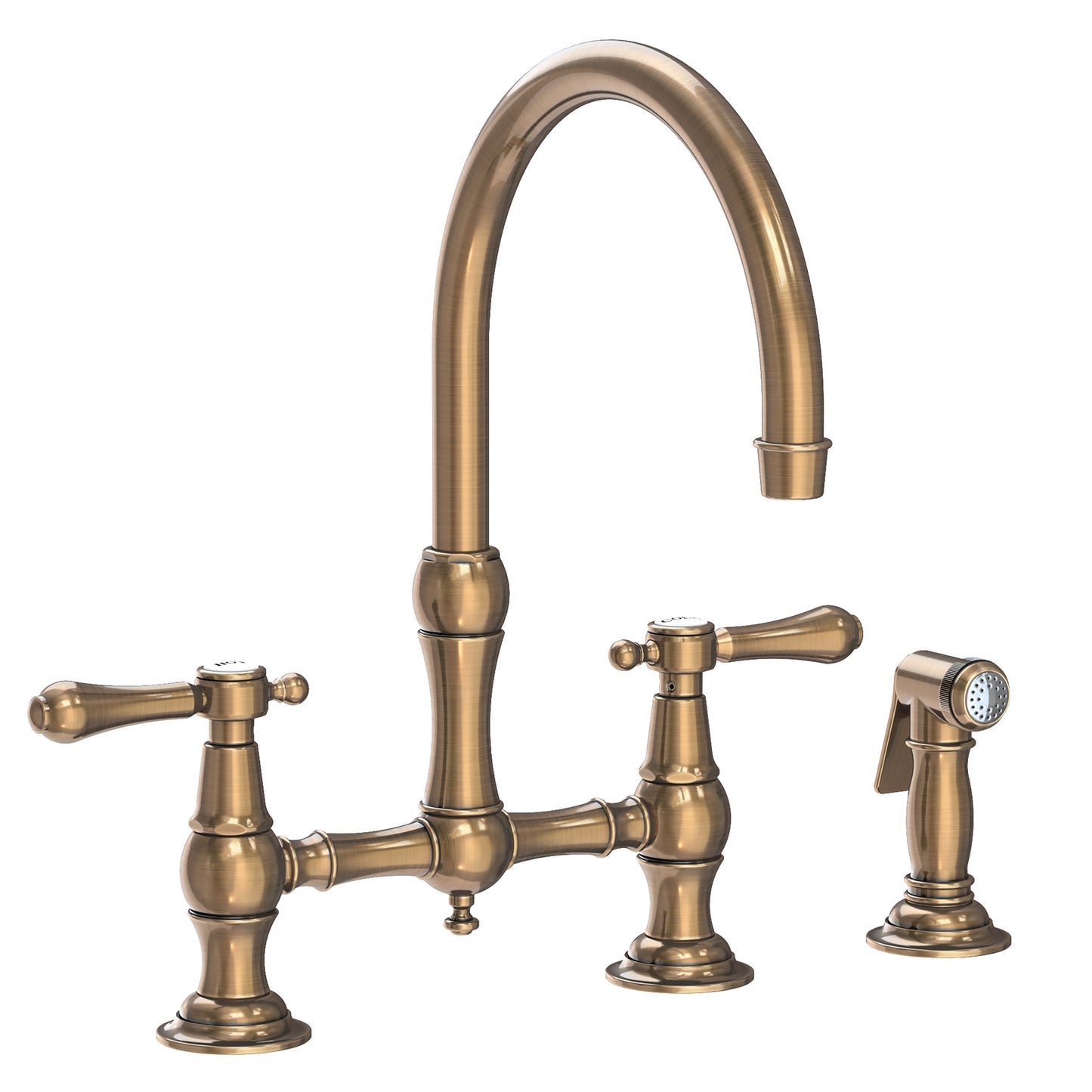Newport Brass 9458 Chesterfield Kitchen Bridge Faucet With Side Spray
