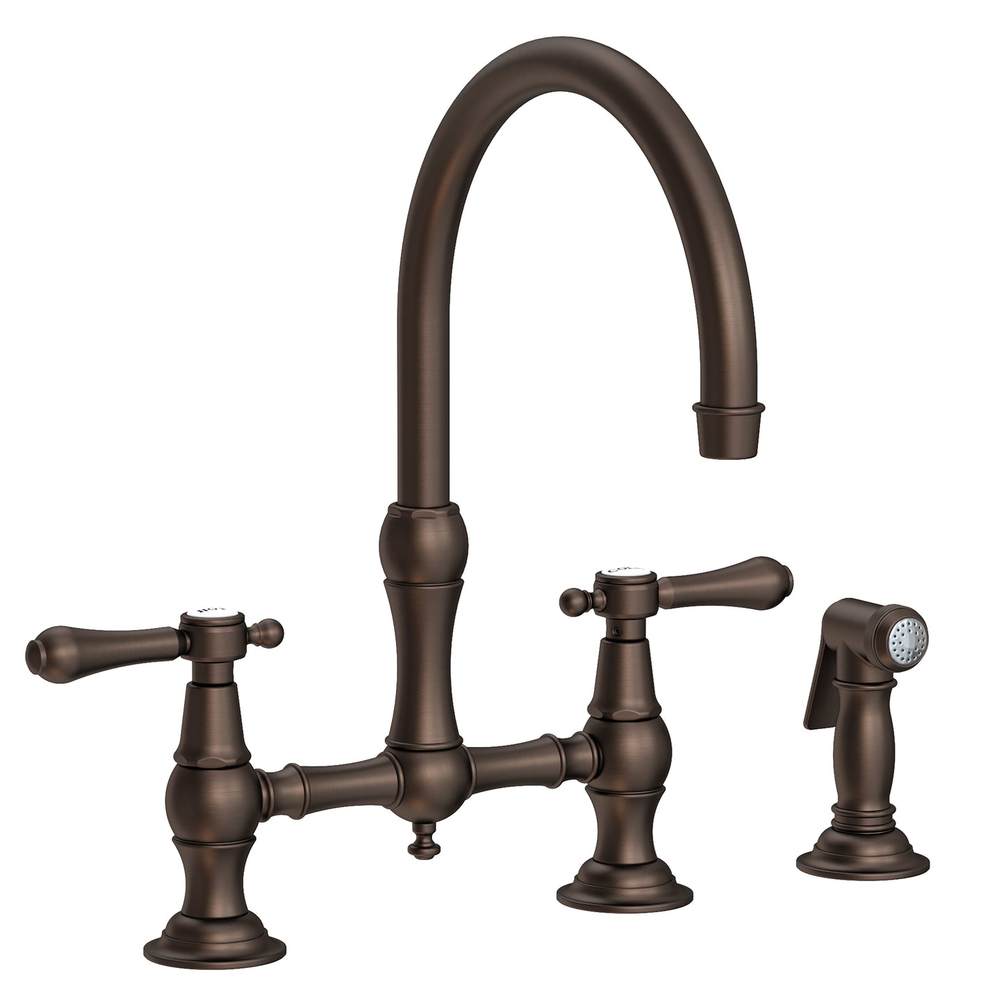 Newport Brass 9458 Chesterfield Kitchen Bridge Faucet With Side Spray