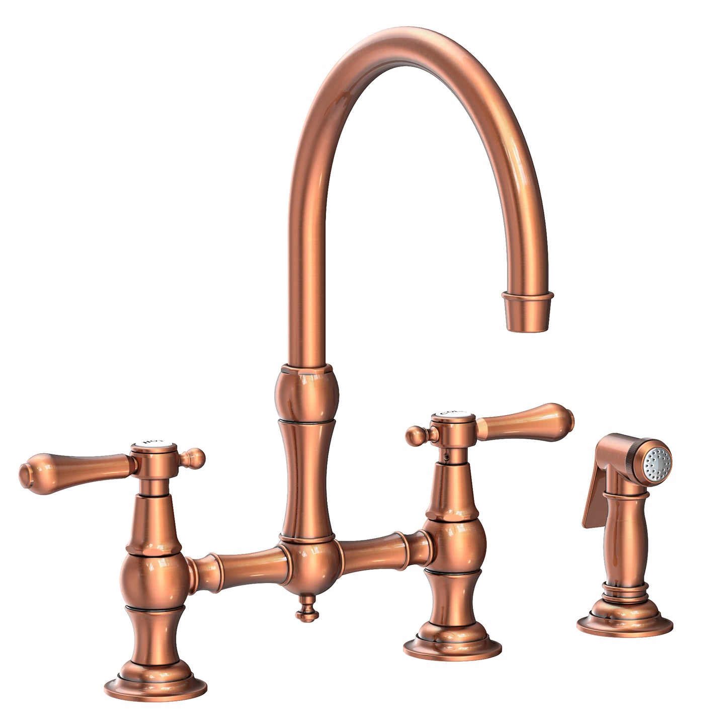 Newport Brass 9458 Chesterfield Kitchen Bridge Faucet With Side Spray