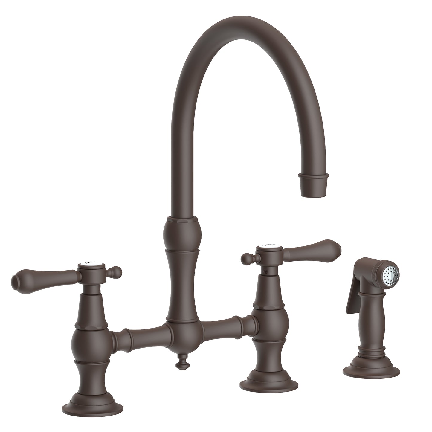 Newport Brass 9458 Chesterfield Kitchen Bridge Faucet With Side Spray