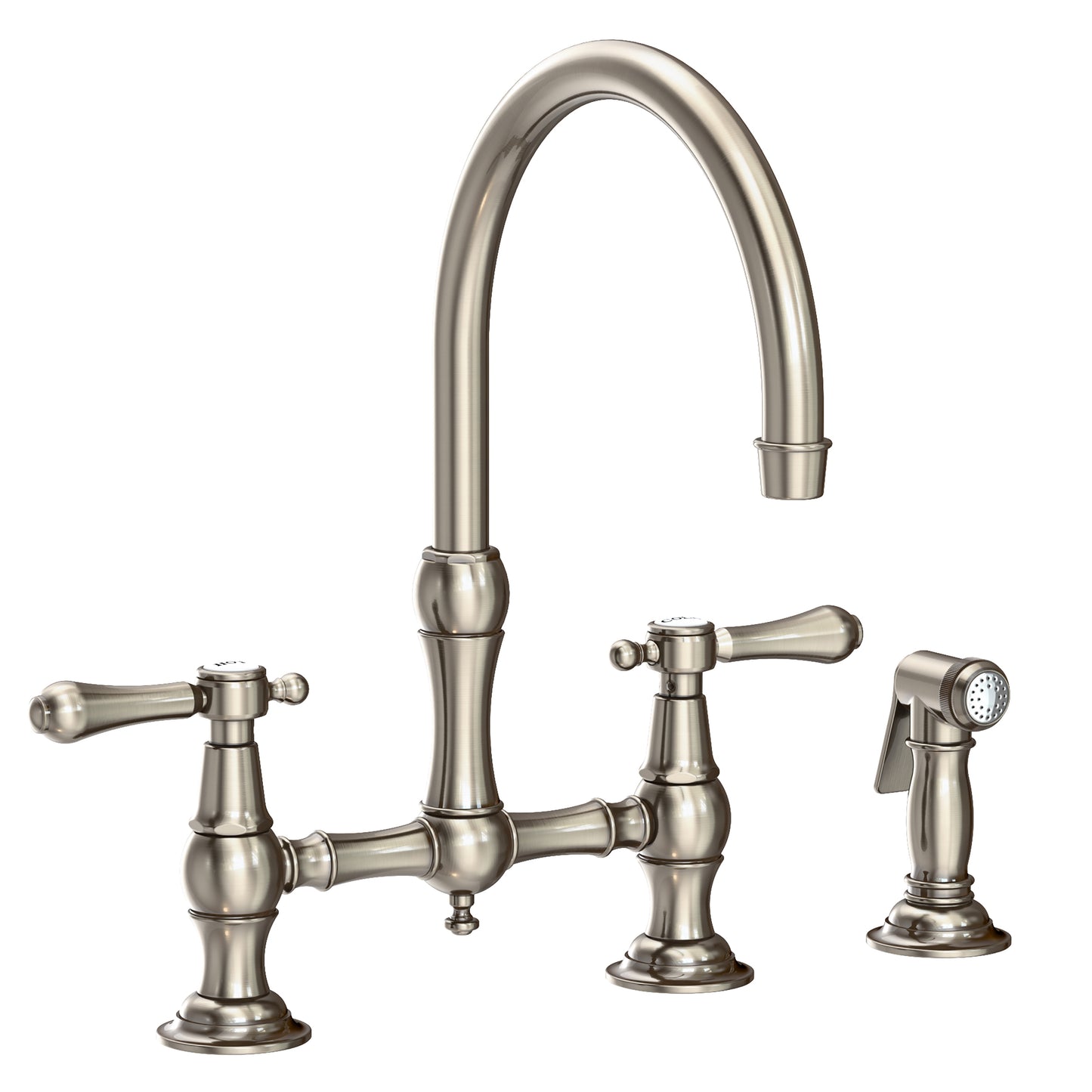 Newport Brass 9458 Chesterfield Kitchen Bridge Faucet With Side Spray