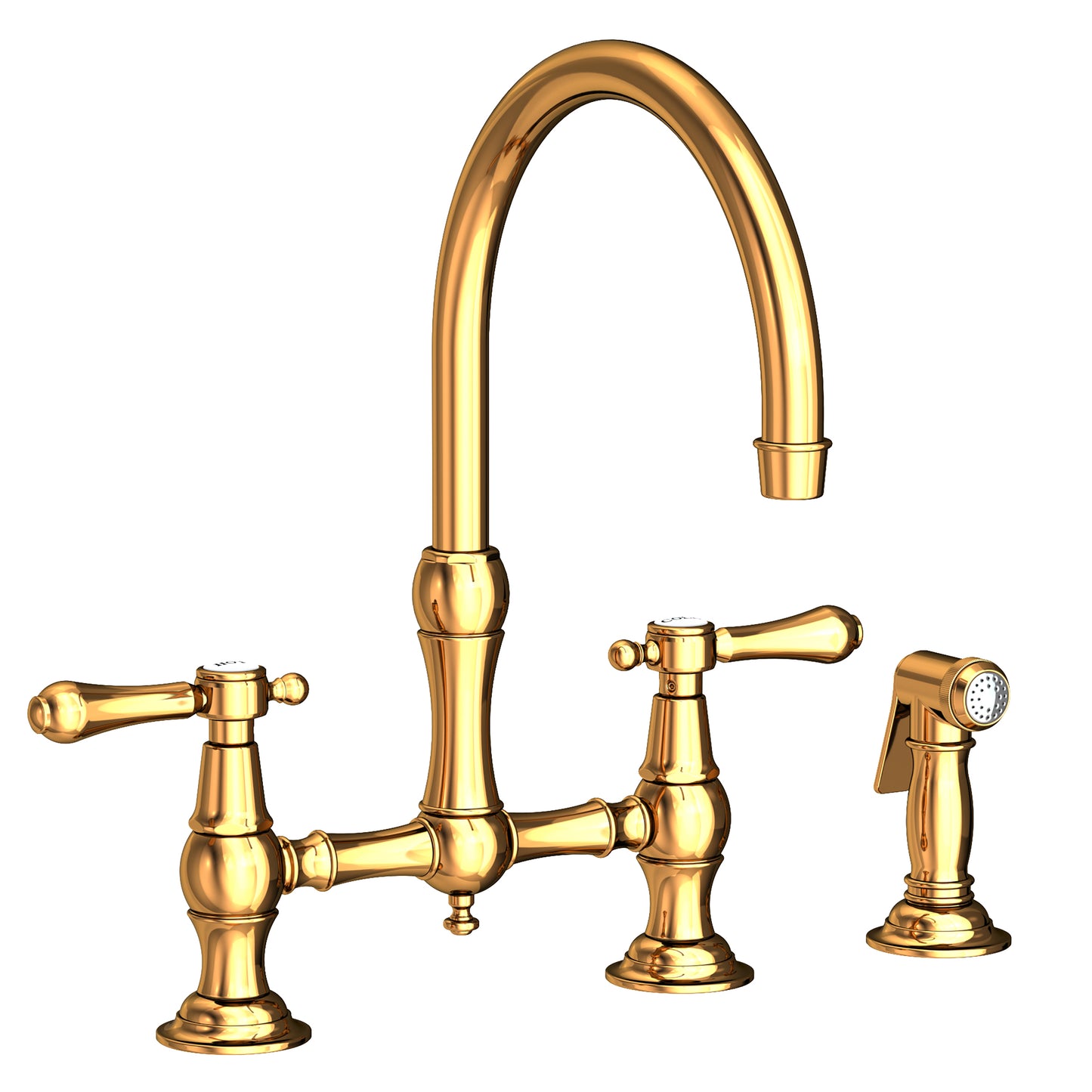 Newport Brass 9458 Chesterfield Kitchen Bridge Faucet With Side Spray