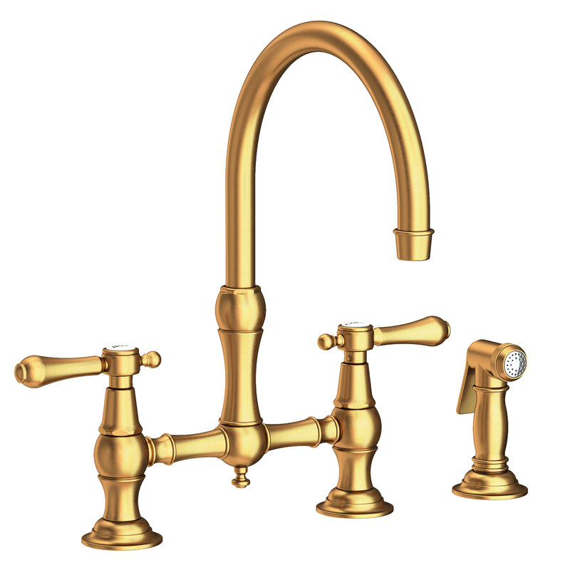 Newport Brass 9458 Chesterfield Kitchen Bridge Faucet With Side Spray