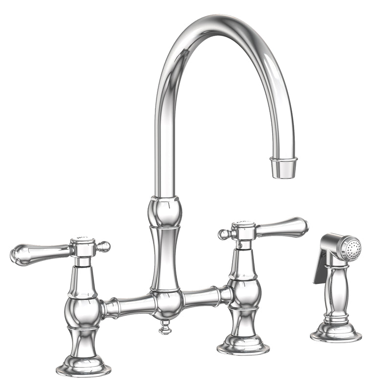 Newport Brass 9458 Chesterfield Kitchen Bridge Faucet With Side Spray