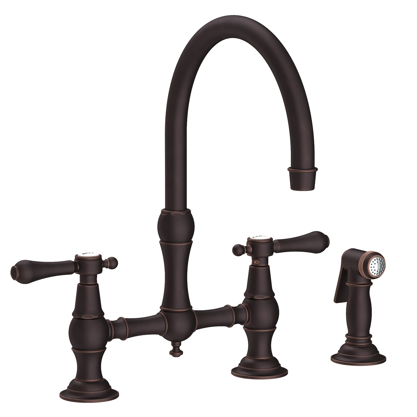 Newport Brass 9458 Chesterfield Kitchen Bridge Faucet With Side Spray