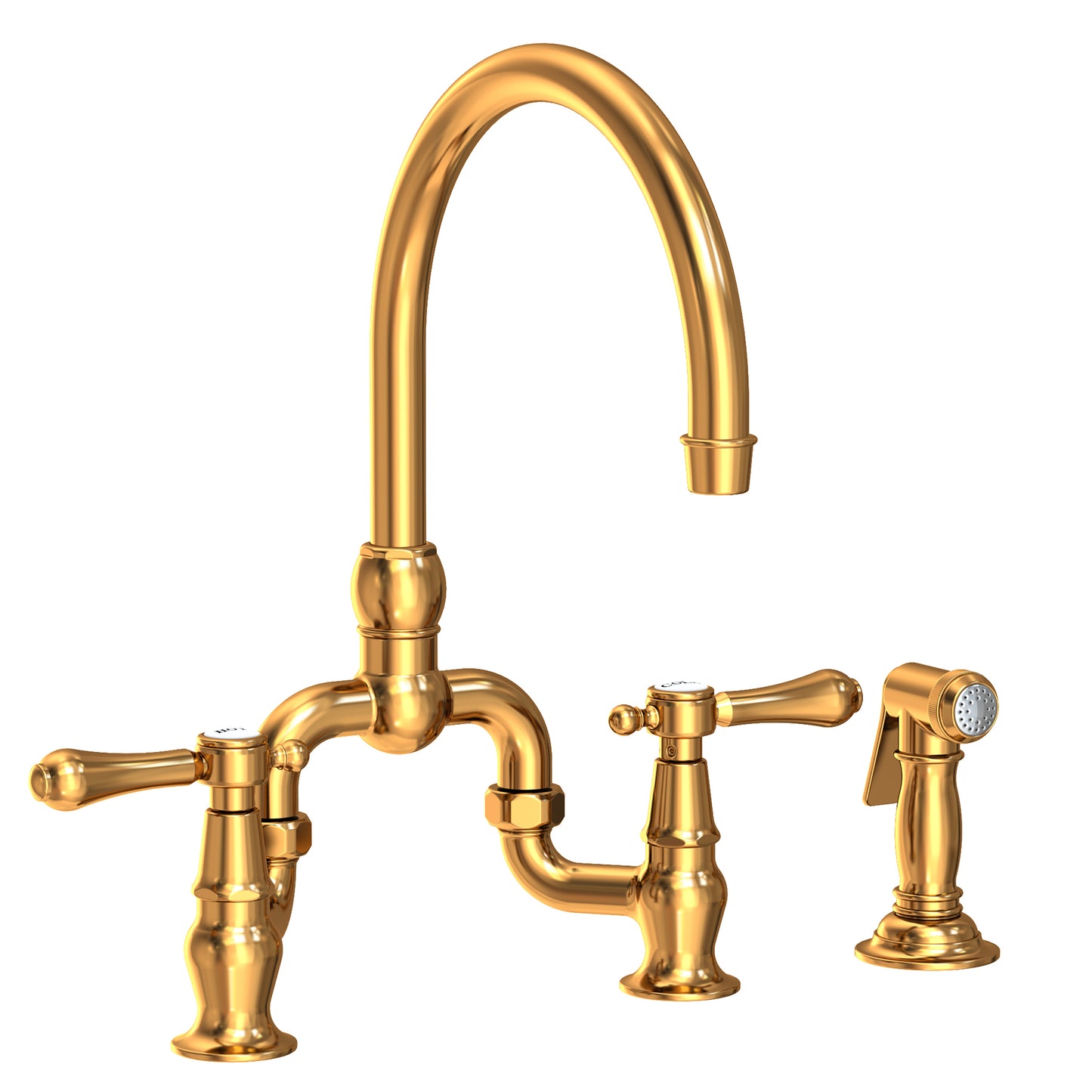 Newport Brass 9459 Chesterfield Kitchen Bridge Faucet With Side Spray