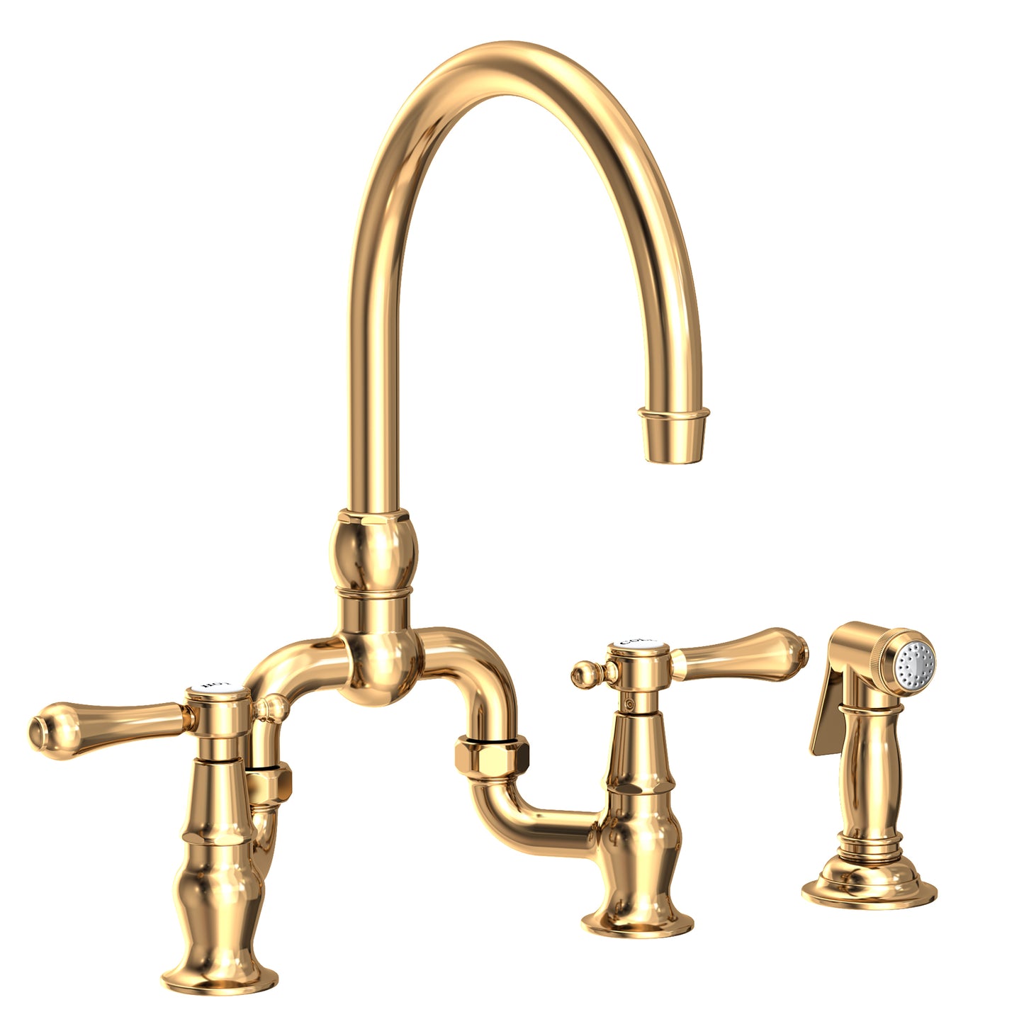 Newport Brass 9459 Chesterfield Kitchen Bridge Faucet With Side Spray
