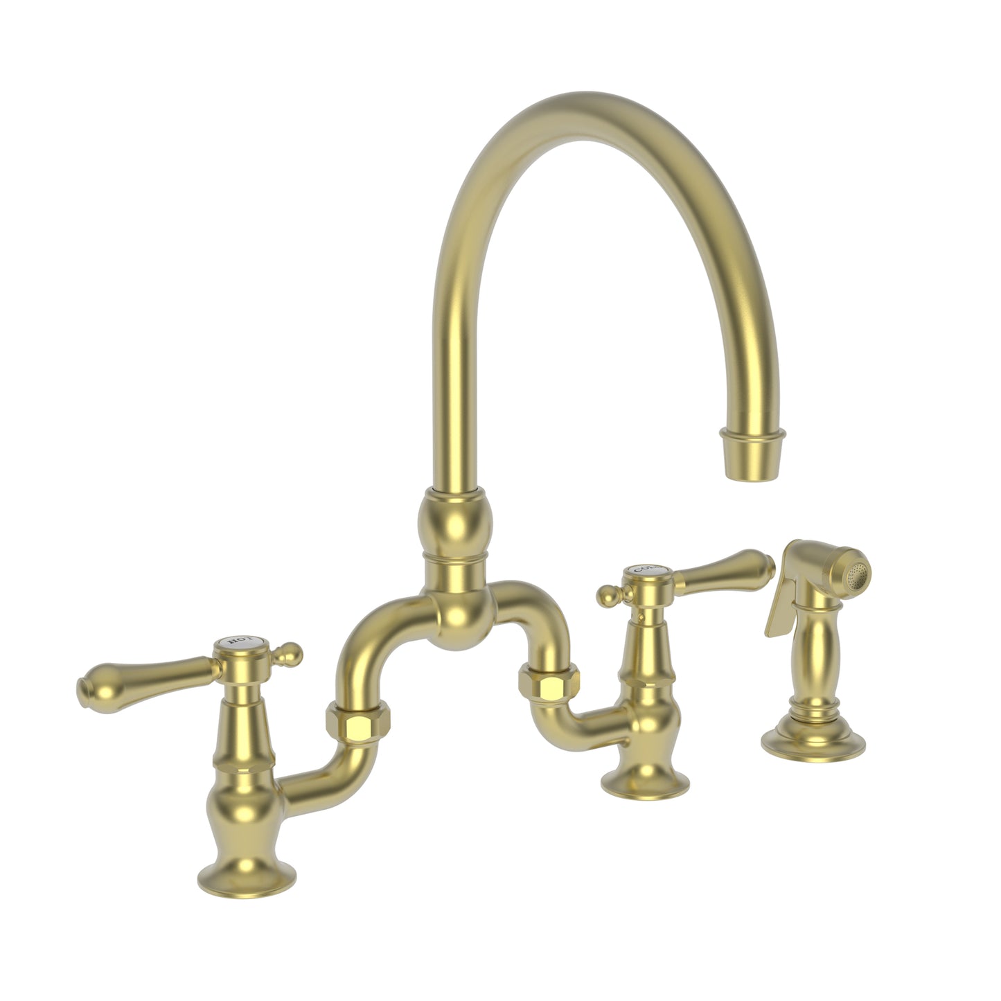 Newport Brass 9459 Chesterfield Kitchen Bridge Faucet With Side Spray