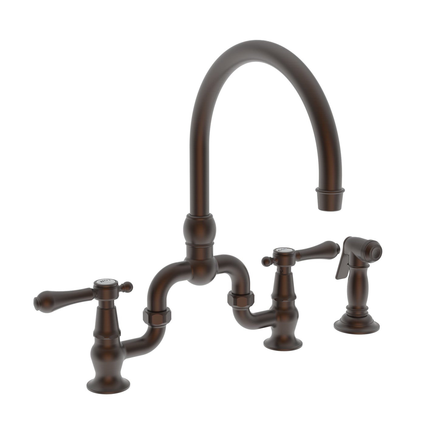 Newport Brass 9459 Chesterfield Kitchen Bridge Faucet With Side Spray