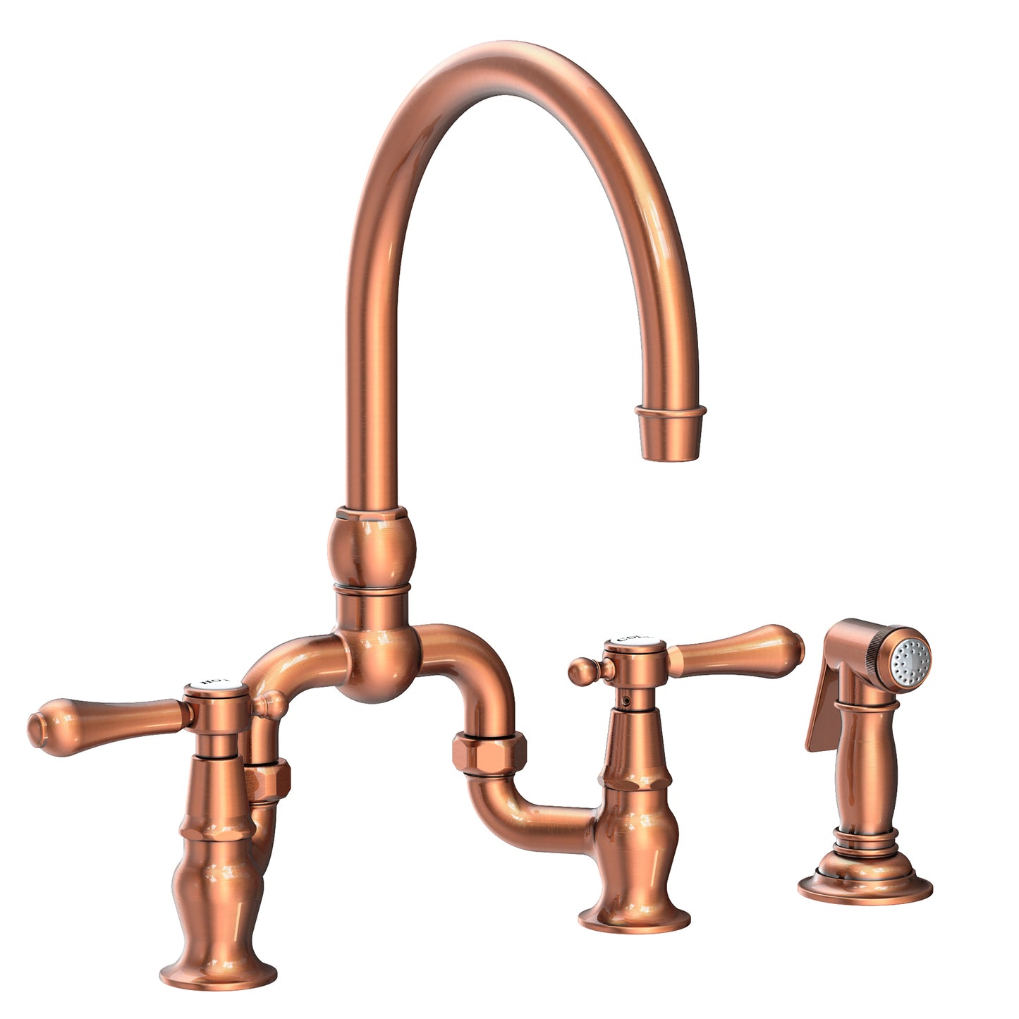 Newport Brass 9459 Chesterfield Kitchen Bridge Faucet With Side Spray