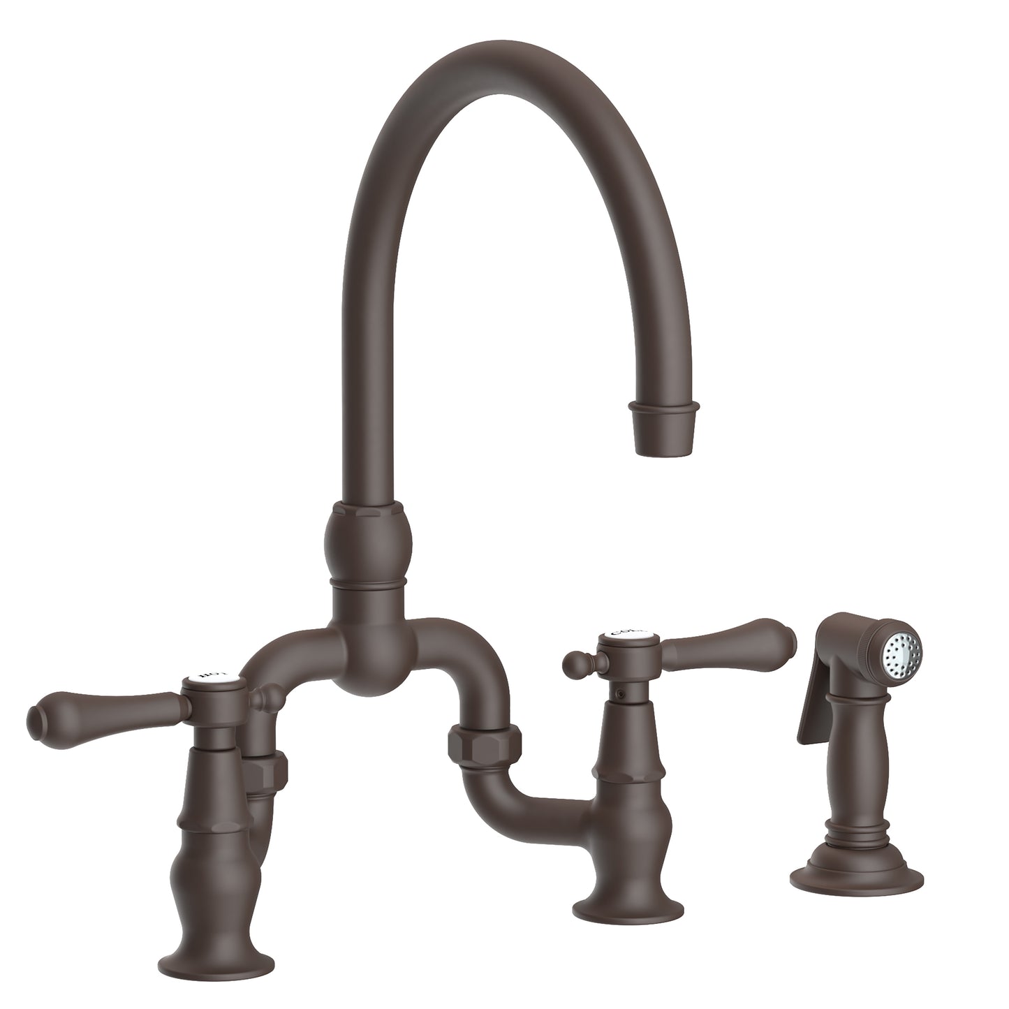 Newport Brass 9459 Chesterfield Kitchen Bridge Faucet With Side Spray