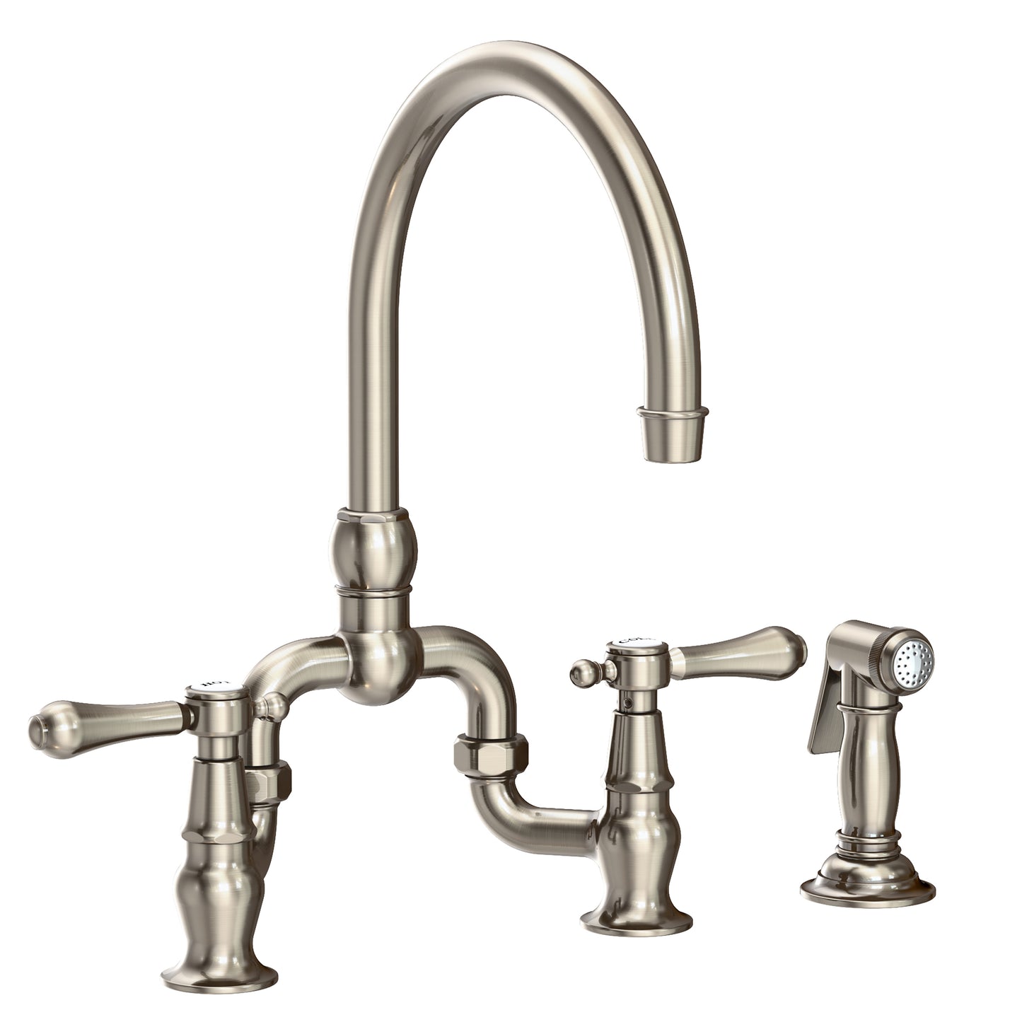 Newport Brass 9459 Chesterfield Kitchen Bridge Faucet With Side Spray