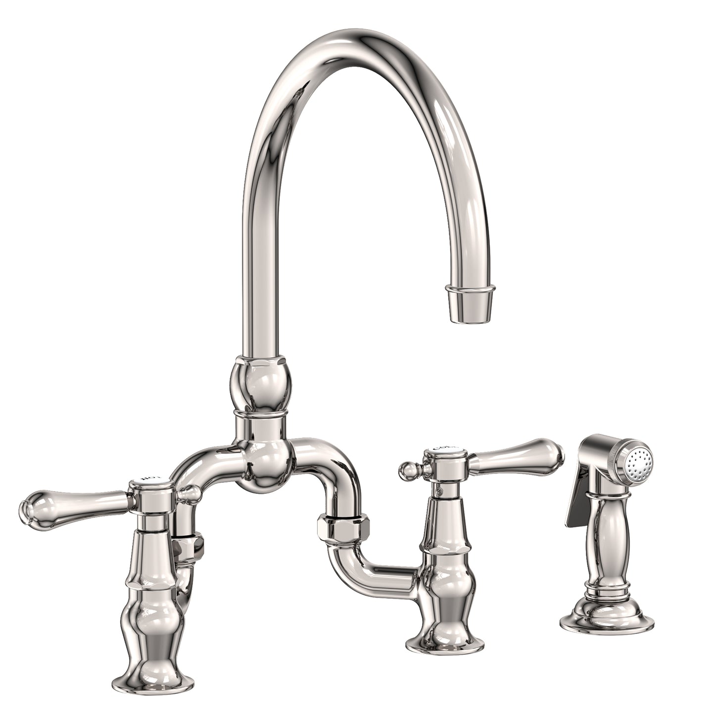 Newport Brass 9459 Chesterfield Kitchen Bridge Faucet With Side Spray
