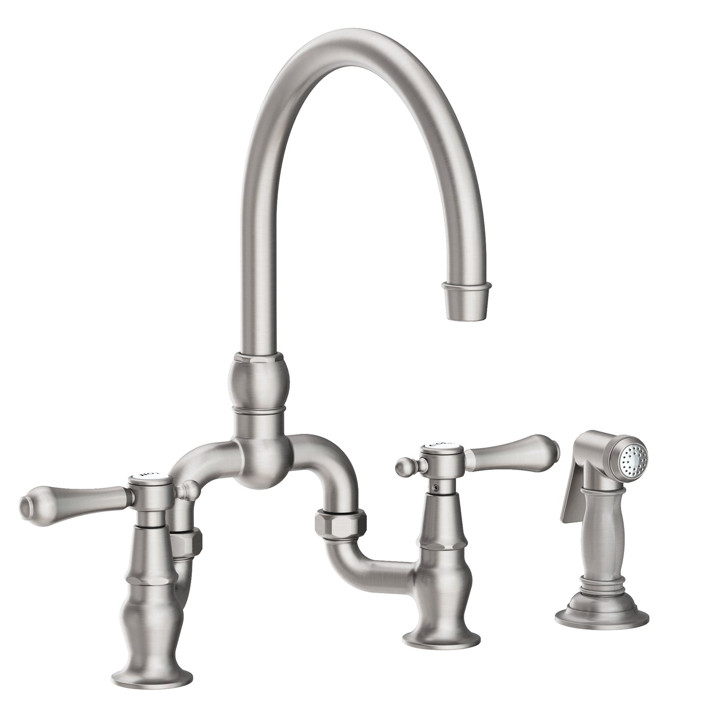 Newport Brass 9459 Chesterfield Kitchen Bridge Faucet With Side Spray