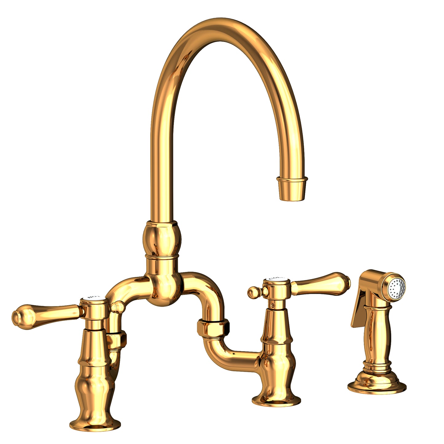 Newport Brass 9459 Chesterfield Kitchen Bridge Faucet With Side Spray