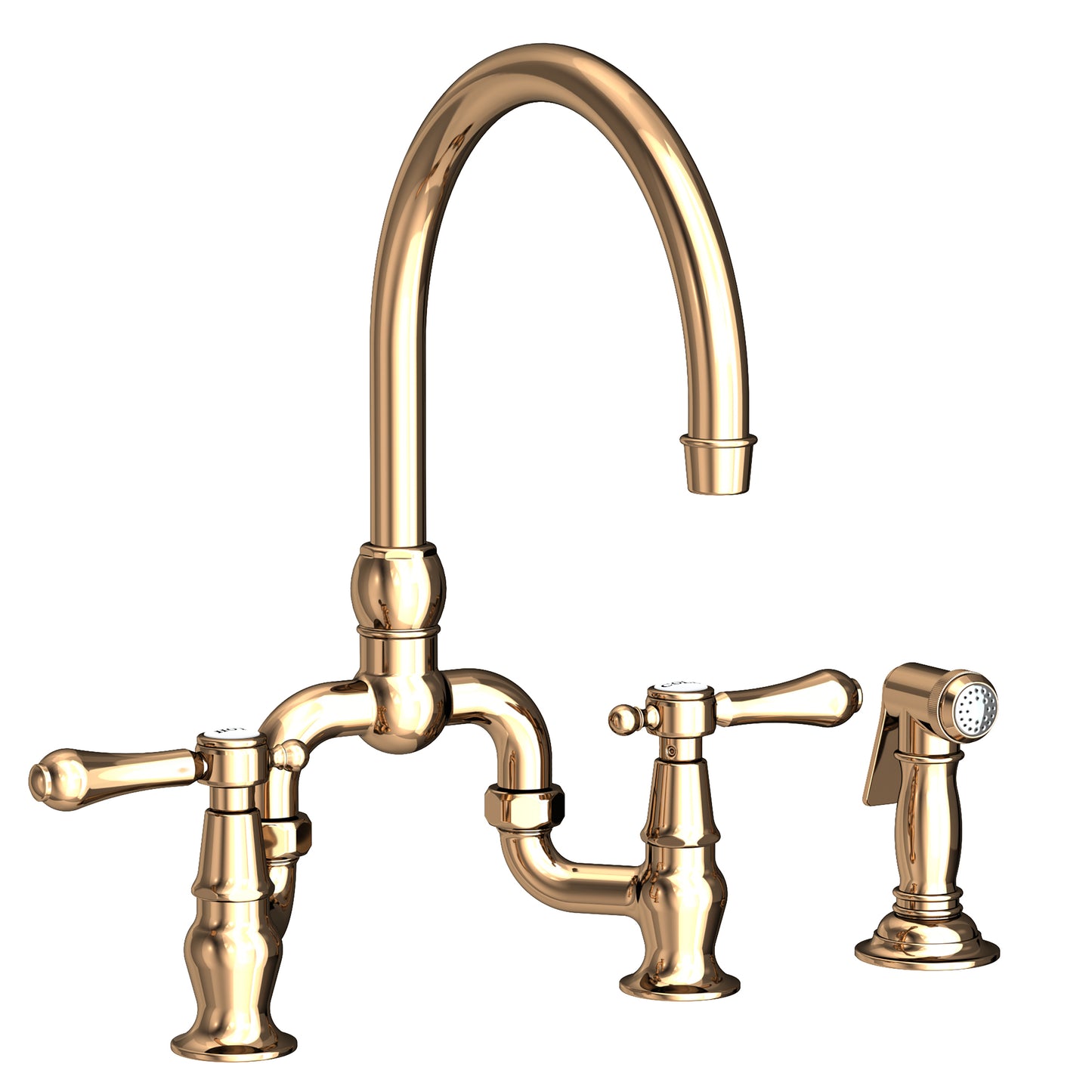 Newport Brass 9459 Chesterfield Kitchen Bridge Faucet With Side Spray