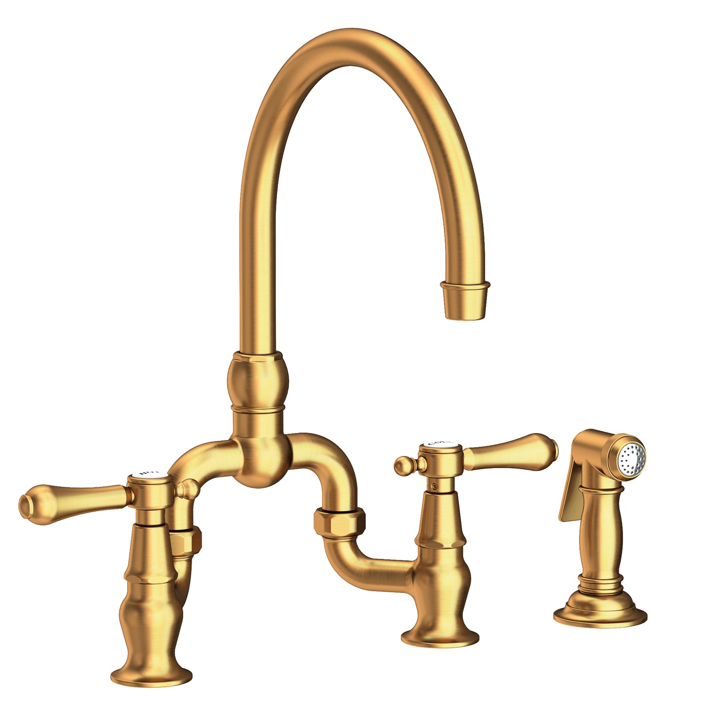Newport Brass 9459 Chesterfield Kitchen Bridge Faucet With Side Spray
