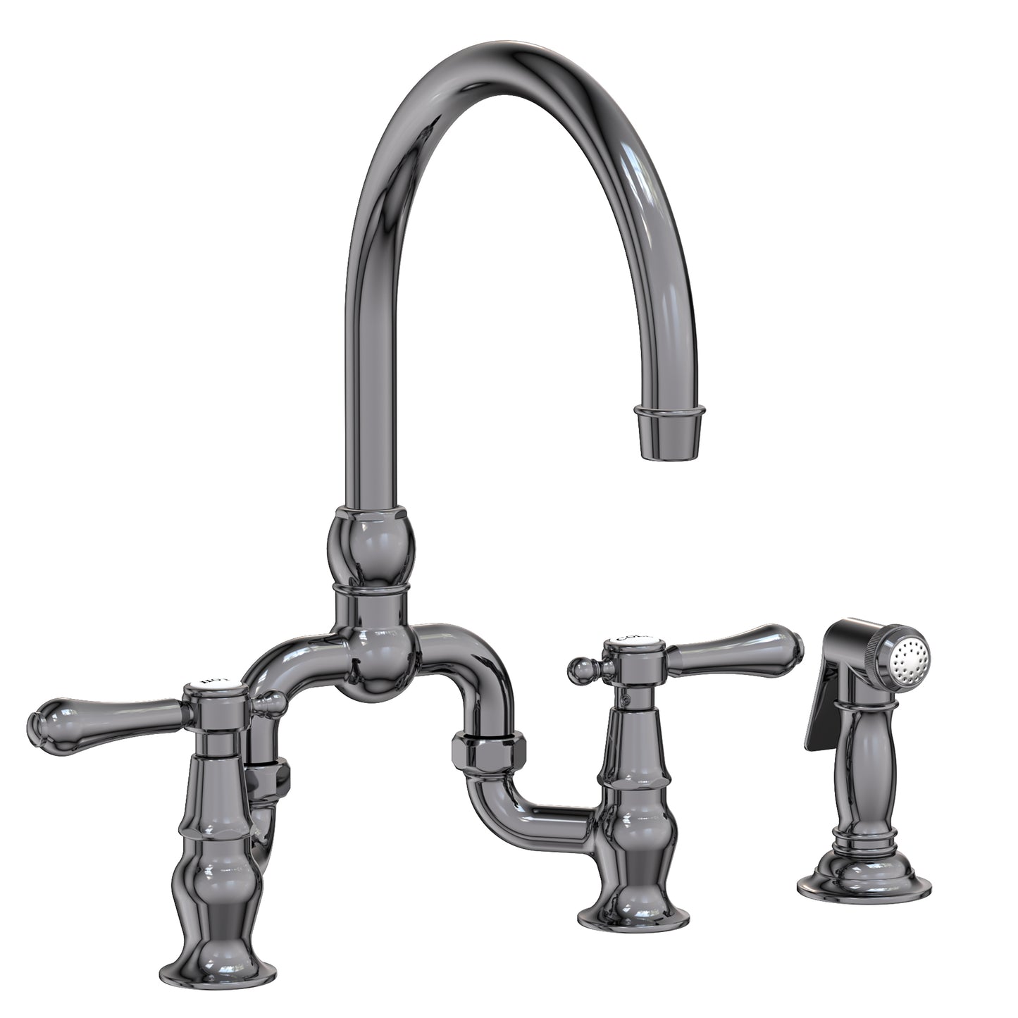 Newport Brass 9459 Chesterfield Kitchen Bridge Faucet With Side Spray