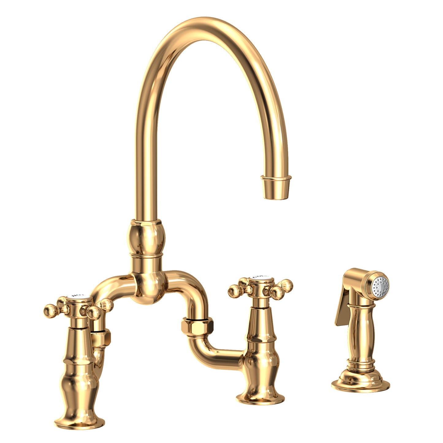 Newport Brass 9460 Chesterfield Kitchen Bridge Faucet With Side Spray
