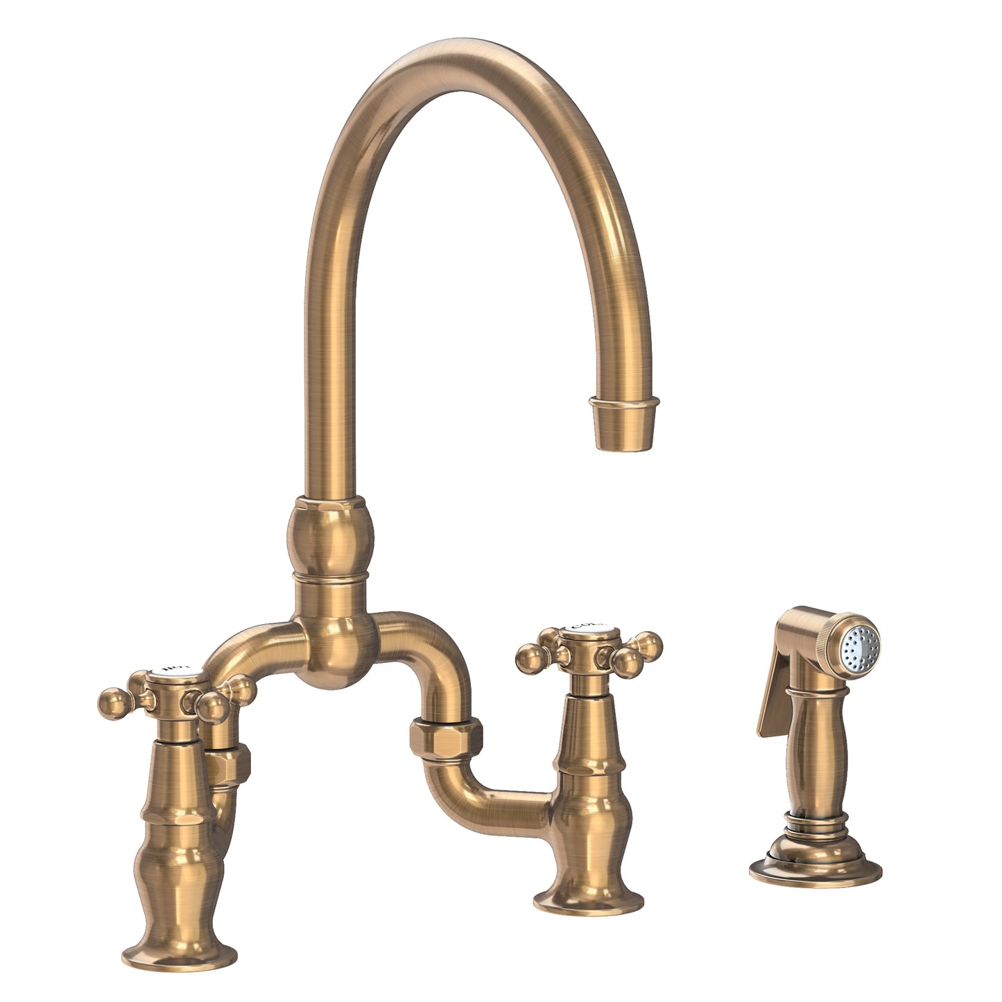 Newport Brass 9460 Chesterfield Kitchen Bridge Faucet With Side Spray