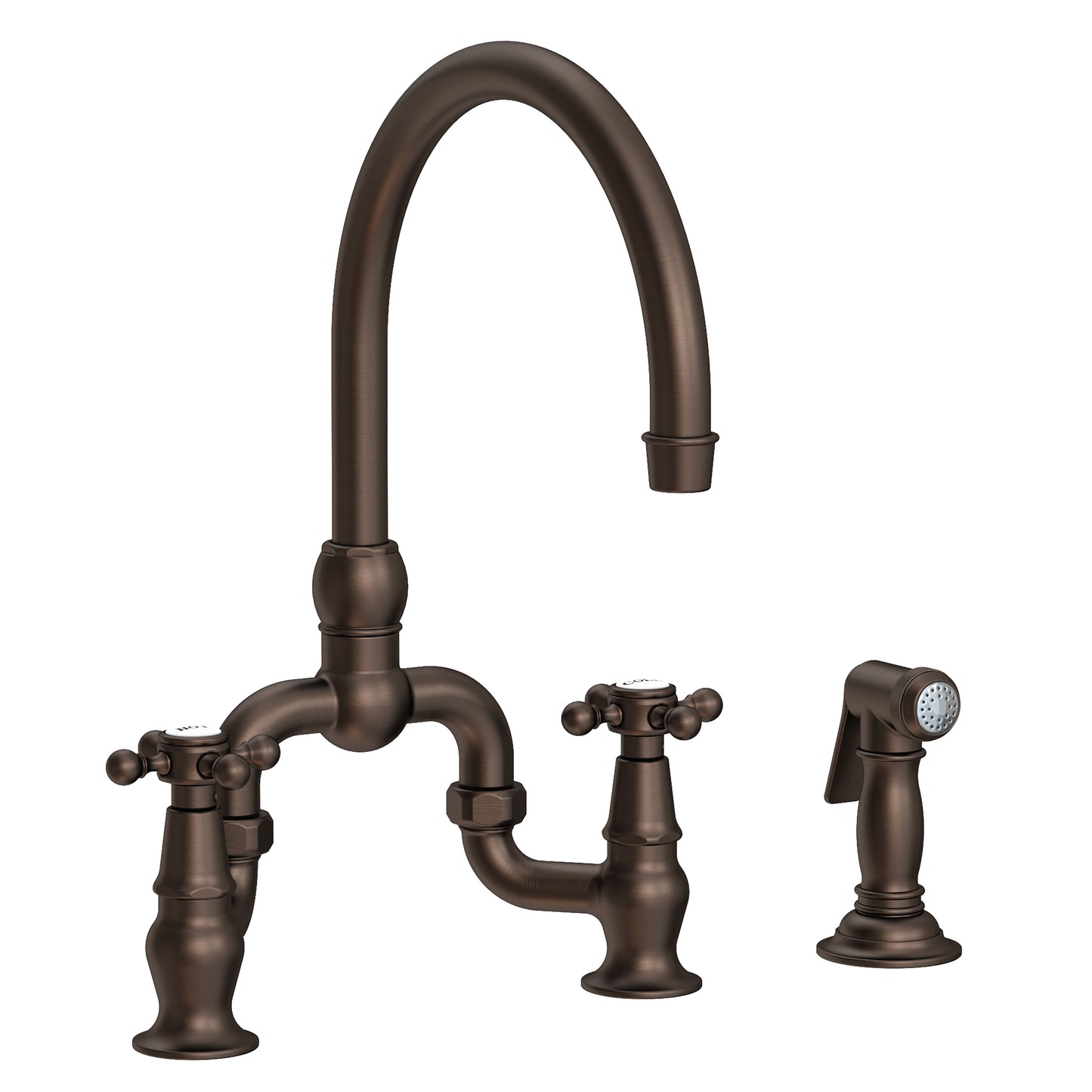 Newport Brass 9460 Chesterfield Kitchen Bridge Faucet With Side Spray