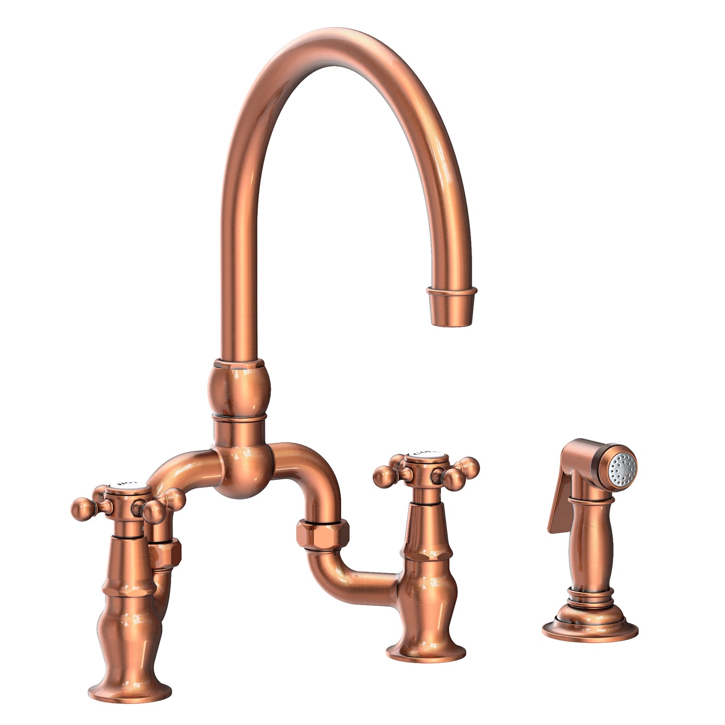 Newport Brass 9460 Chesterfield Kitchen Bridge Faucet With Side Spray