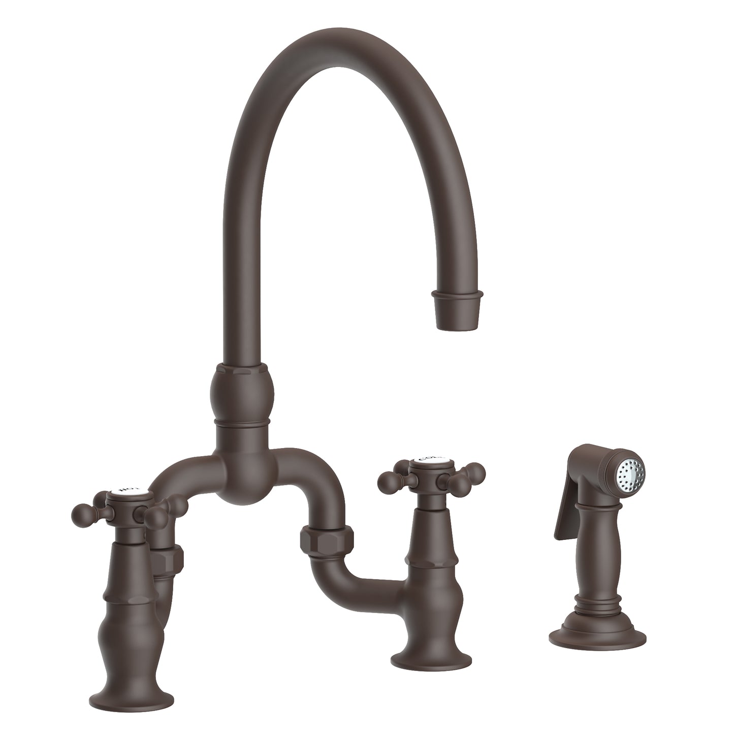 Newport Brass 9460 Chesterfield Kitchen Bridge Faucet With Side Spray