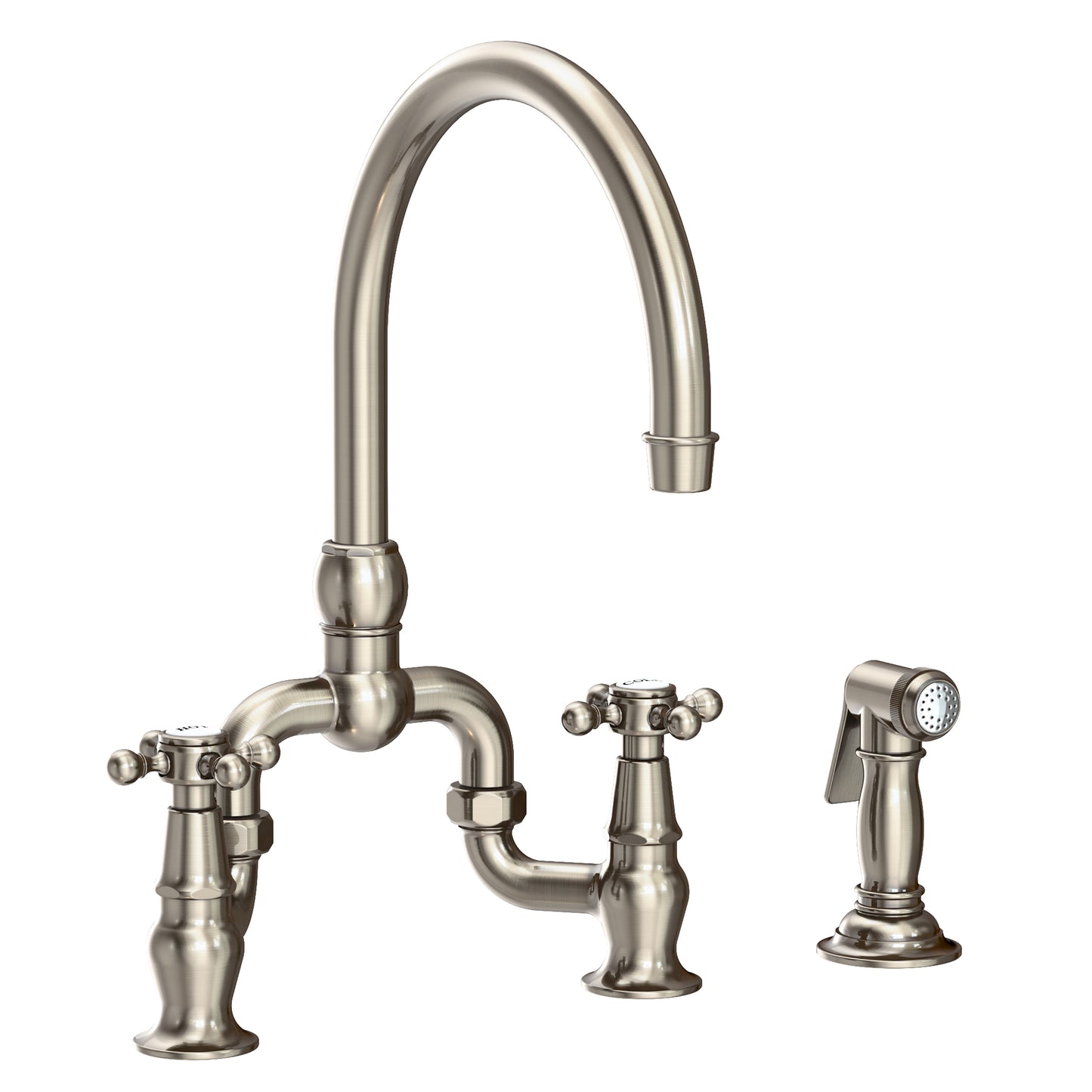 Newport Brass 9460 Chesterfield Kitchen Bridge Faucet With Side Spray