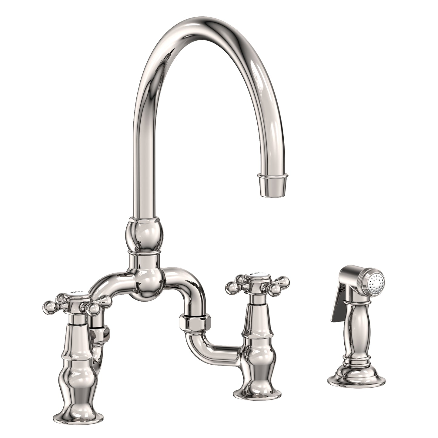 Newport Brass 9460 Chesterfield Kitchen Bridge Faucet With Side Spray