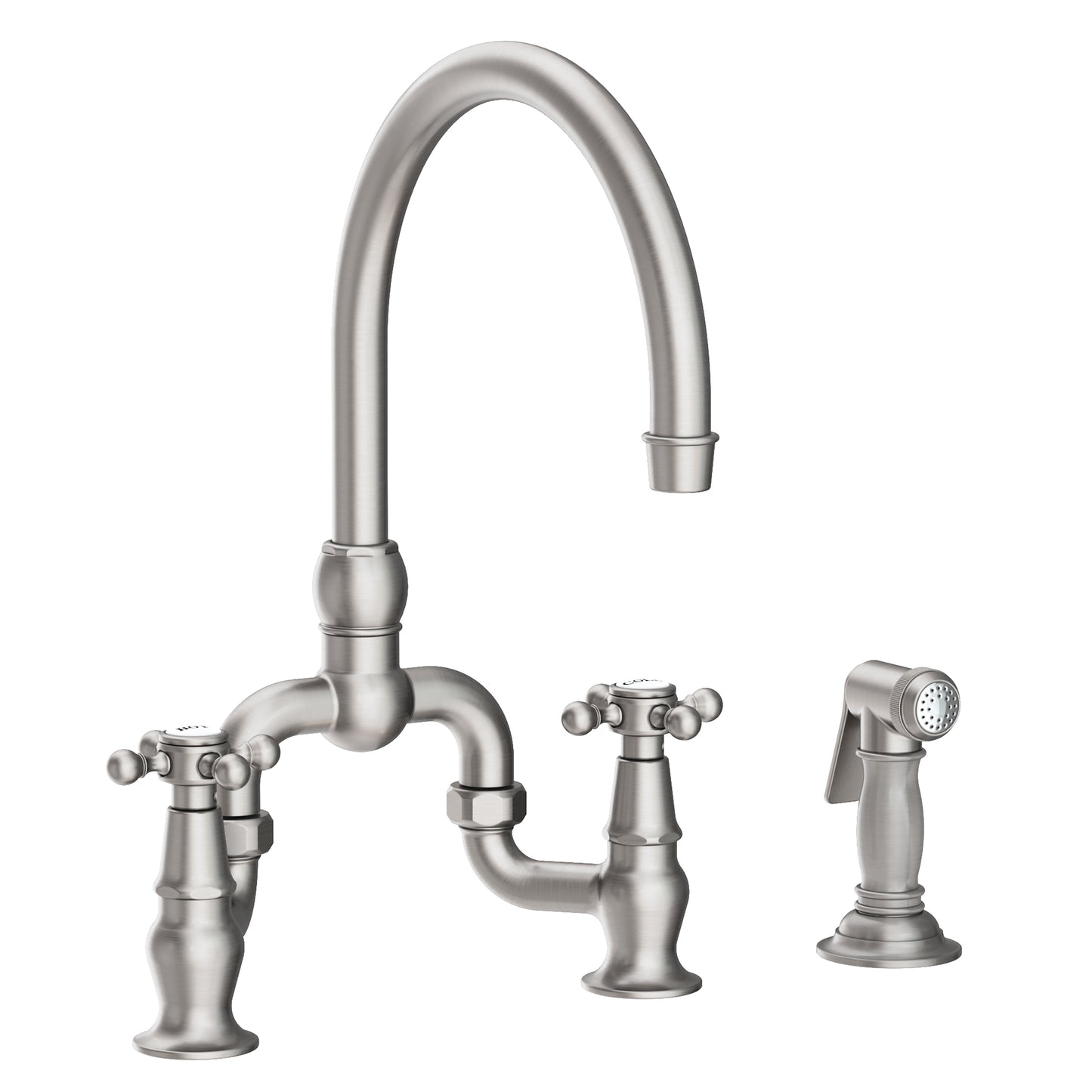 Newport Brass 9460 Chesterfield Kitchen Bridge Faucet With Side Spray