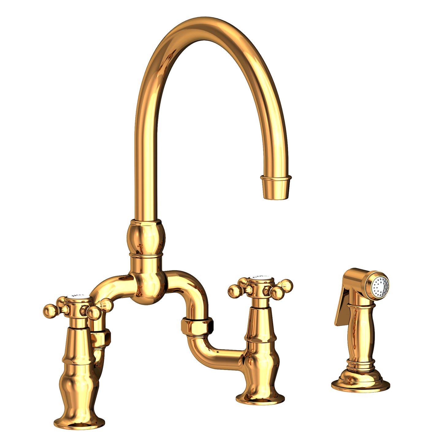 Newport Brass 9460 Chesterfield Kitchen Bridge Faucet With Side Spray