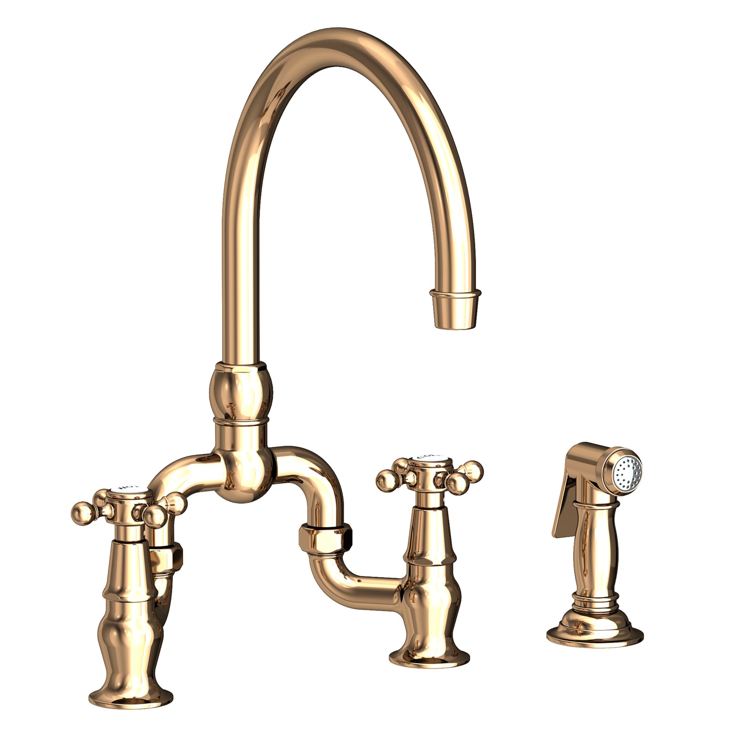 Newport Brass 9460 Chesterfield Kitchen Bridge Faucet With Side Spray