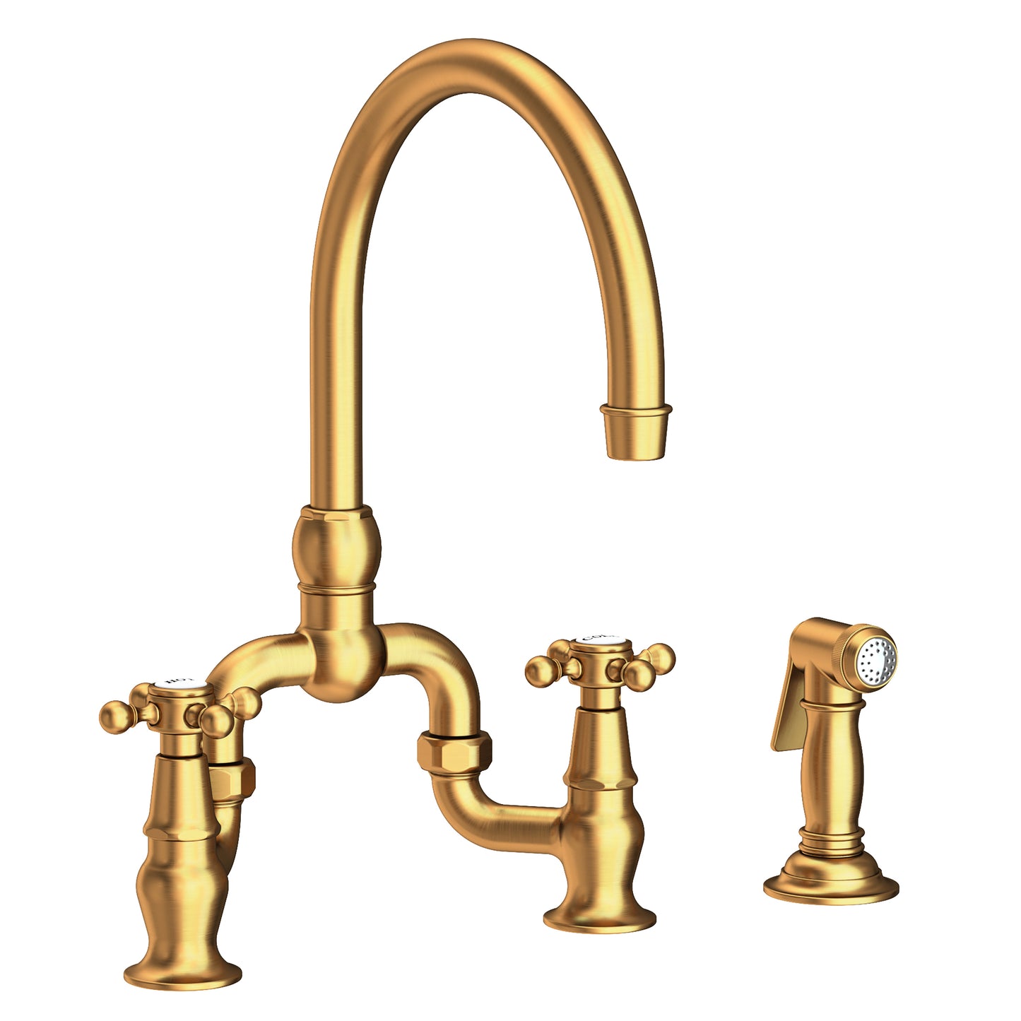 Newport Brass 9460 Chesterfield Kitchen Bridge Faucet With Side Spray