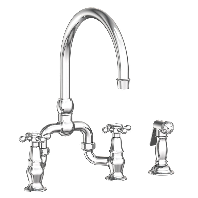 Newport Brass 9460 Chesterfield Kitchen Bridge Faucet With Side Spray