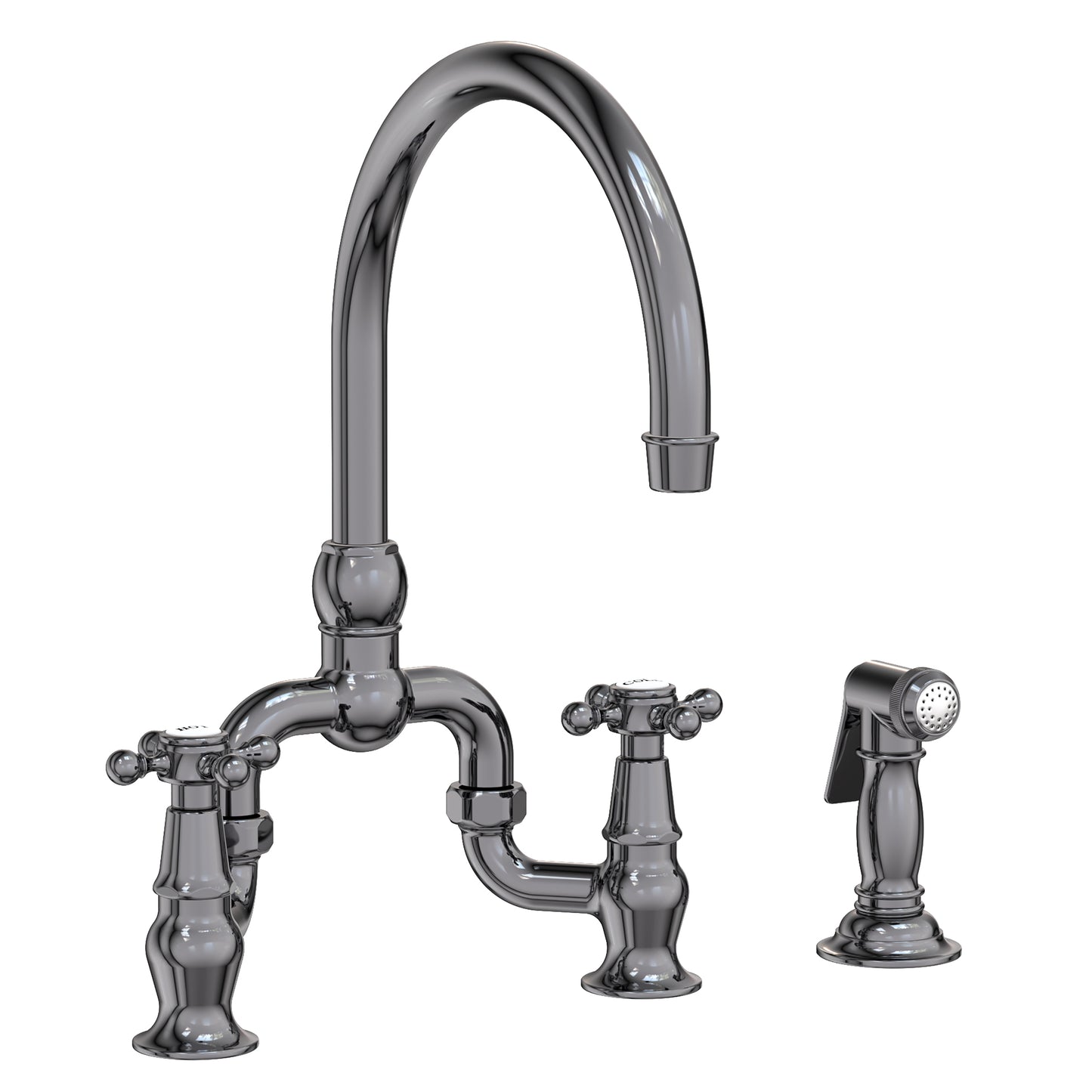Newport Brass 9460 Chesterfield Kitchen Bridge Faucet With Side Spray
